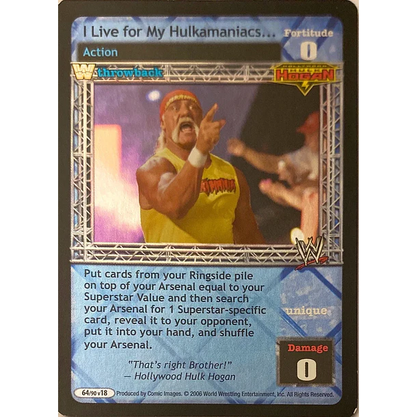 I Live for My Hulkamaniacs... (TB) LP