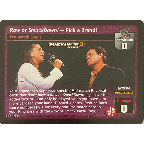 Raw or SmackDown! - Pick a Brand! - SS3