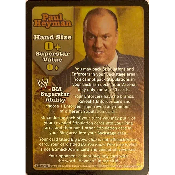 Paul Heyman Superstar Card - SS3 LP