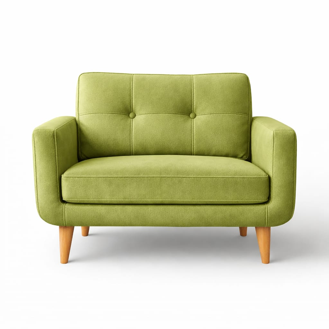 Sofá Valencia Individual - Pistacho - ( Felpa Velvet) 1