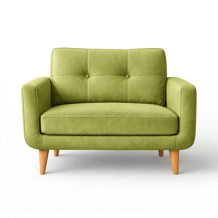 Sofá Valencia Individual - Pistacho - ( Felpa Velvet) 1