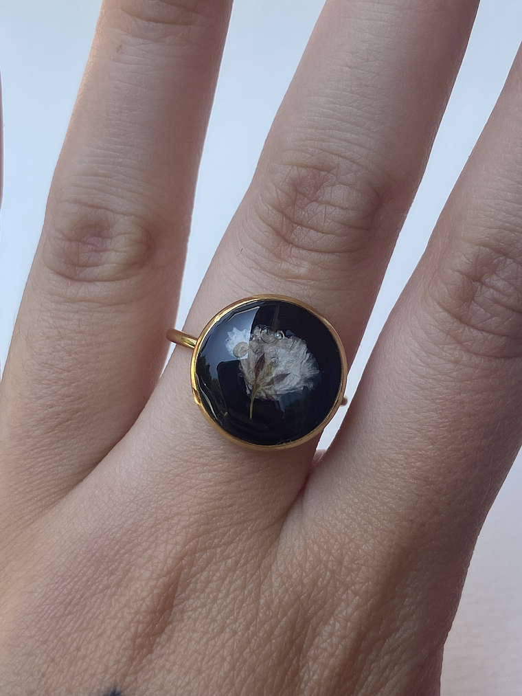 Anillo Flor Nube Dorado 2