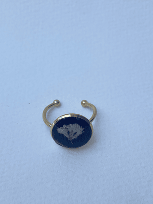 Anillo Flor Nube Dorado