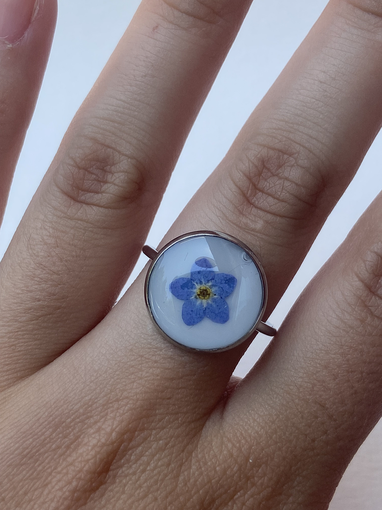 Anillo No Me Olvides Plateado 2