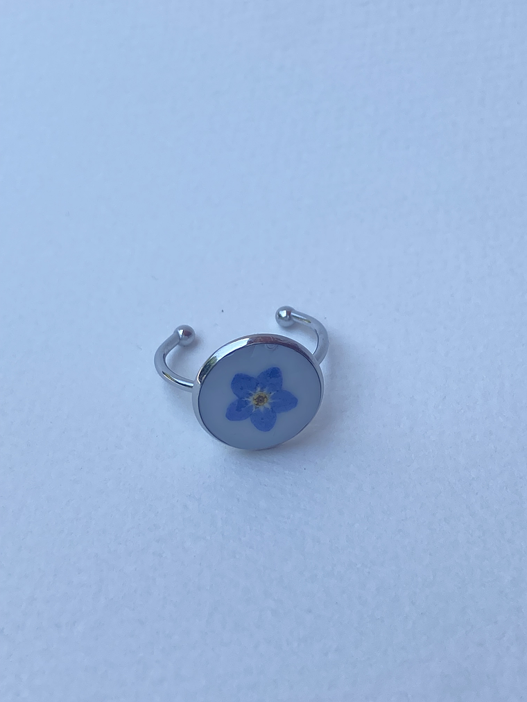 Anillo No Me Olvides Plateado 1