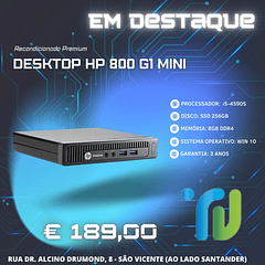 HP ELITEDESK 800 G1 MINI I5-4590S 8GB 256GB SSD