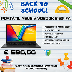 ASUS VIVOBOOK E1504FA 15.6'' R5-7520U 16GB 512GB SSD