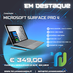 MICROSOFT SURFACE PRO 4 12.3'' i5 6300U 8GB 256GB SSD