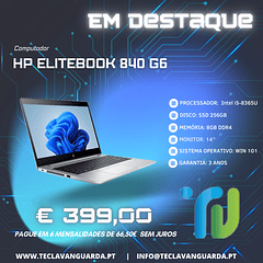HP ELITEBOOK 840 G6 14'' i5-8365U 8GB 256GB SSD
