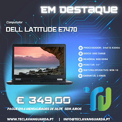 DELL LATITUDE 7470 14'' i5 6300U 8GB 256GB SSD