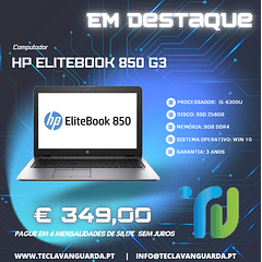 HP ELITEBOOK 850 G3 15.6'' i5-6300U 8GB 256GB SSD 