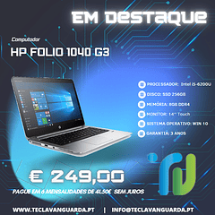 HP FOLIO 1040 G3 14'' TOUCH i5 6200U 8GB 256GB SSD