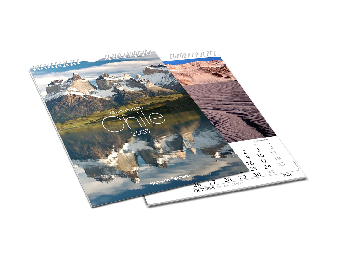 Calendario Mural Recorriendo Chile 2026 - Pack 5 unidades 2