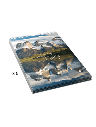 Calendario Mural Recorriendo Chile 2026 - Pack 5 unidades