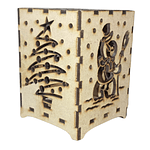 Porta Vela Artesanal Candelabro - Navidad Casa Árbol Trineo Renos