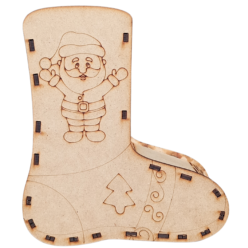 Bota de Navidad Pintable - Decoración Navideña