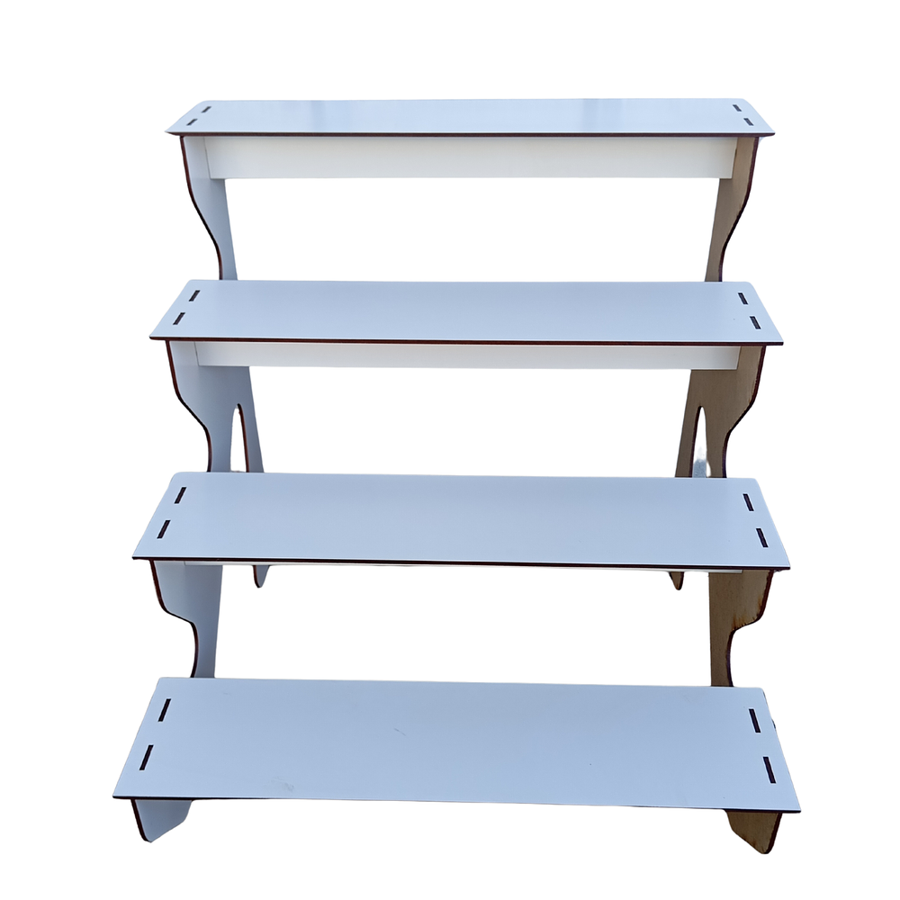 Exhibidor Escalonado 4 Niveles Blanco - Ideal Emprendedor