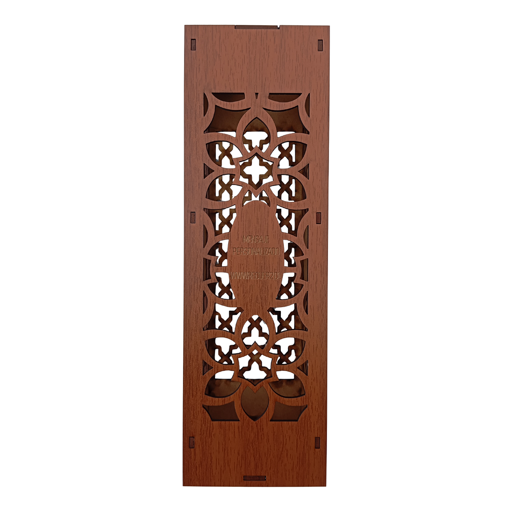 Caja De Madera Para Botella De Vino con Mensaje Personalizado