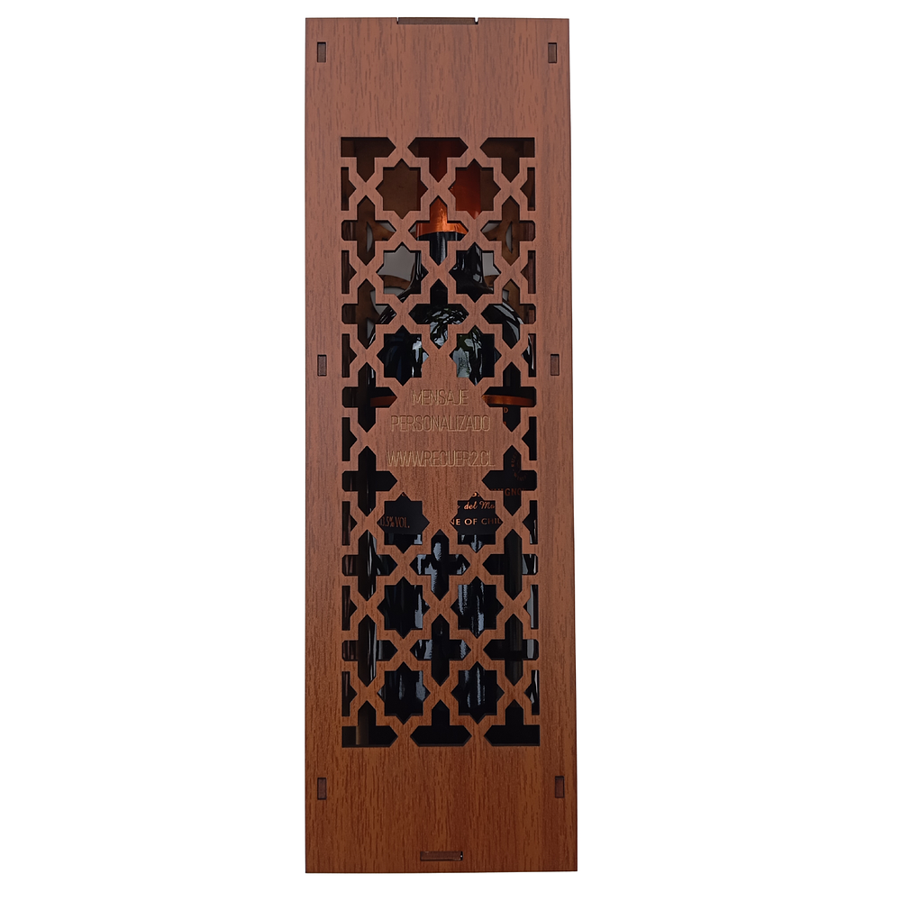 Caja De Madera Para Botella De Vino con Mensaje Personalizado