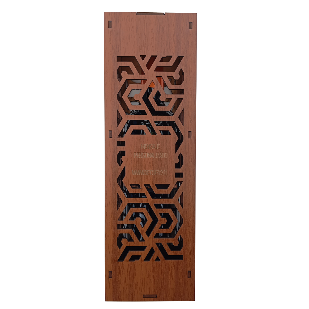 Caja De Madera Para Botella De Vino con Mensaje Personalizado