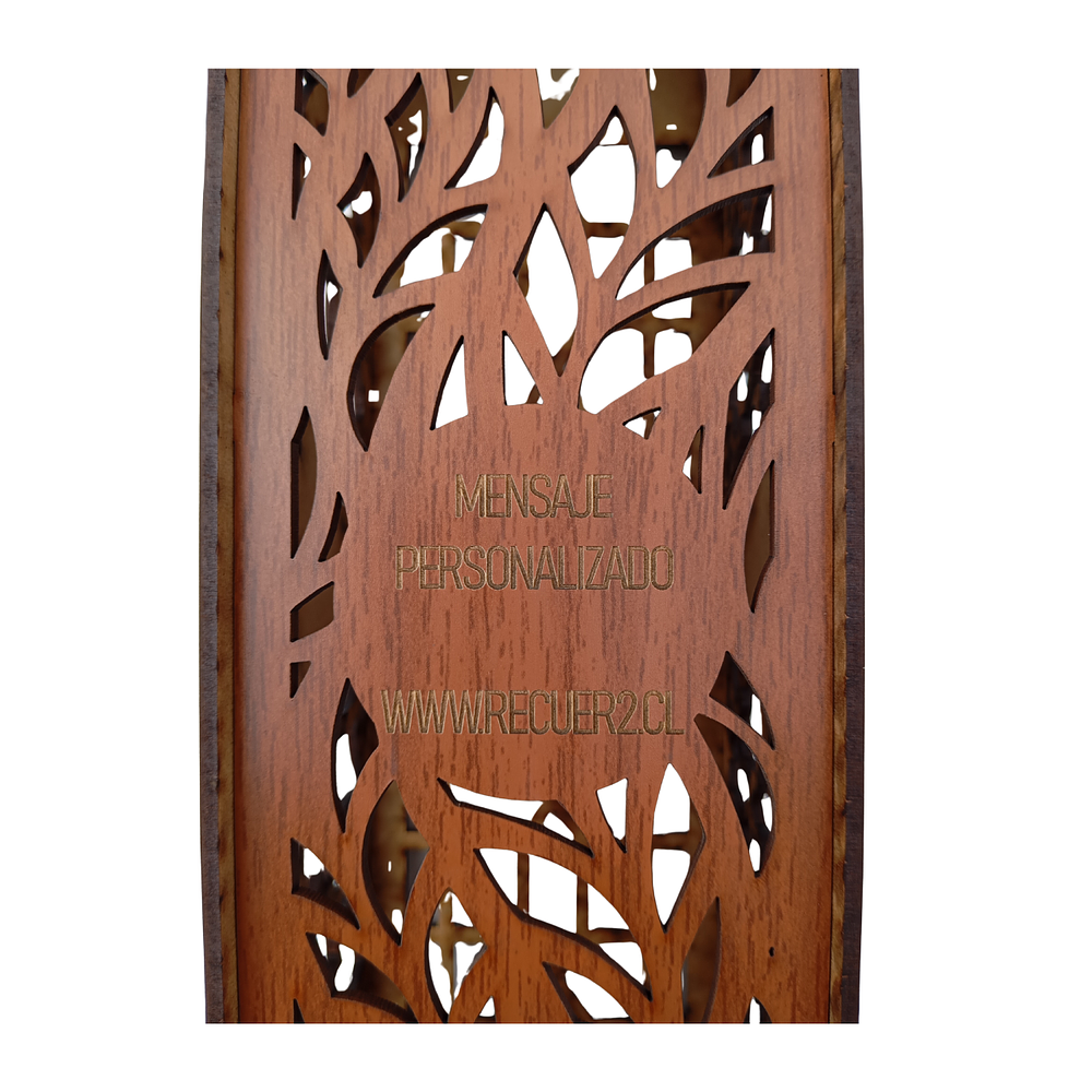 Caja De Madera Para Botella De Vino con Mensaje Personalizado