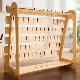 Organizador Exhibidor De Aros Zarcillo De Madera - Joyería