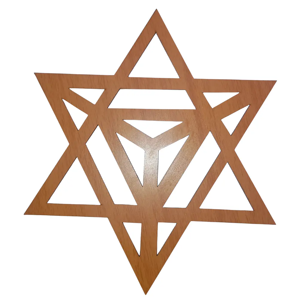 Cuadro de Madera Geometría Sagrada - Merkaba