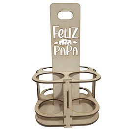 Porta 4 Botella o Lata Cerveza Vino - Día del Padre