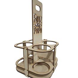 Porta 4 Botella o Lata Cerveza Vino - Día del Padre