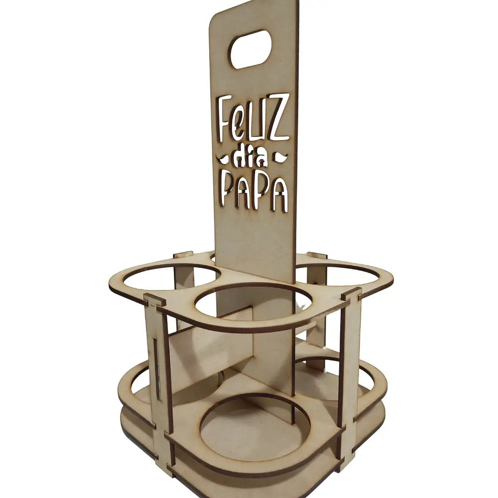 Porta 4 Botella o Lata Cerveza Vino - Día del Padre