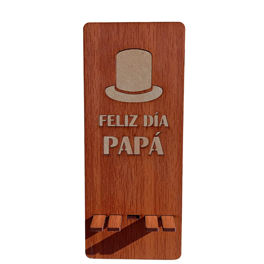 Soporte Porta Celular de Madera - Día de Padre