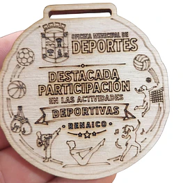 Medalla Personalizada de Madera, Incluye Grabado - 7 o 8 cm