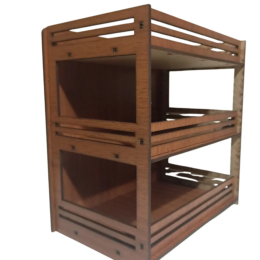 Exhibidor Rectangular 3 Niveles de Madera - Ideal Emprendedor