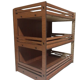 Exhibidor Rectangular 3 Niveles de Madera - Ideal Emprendedor
