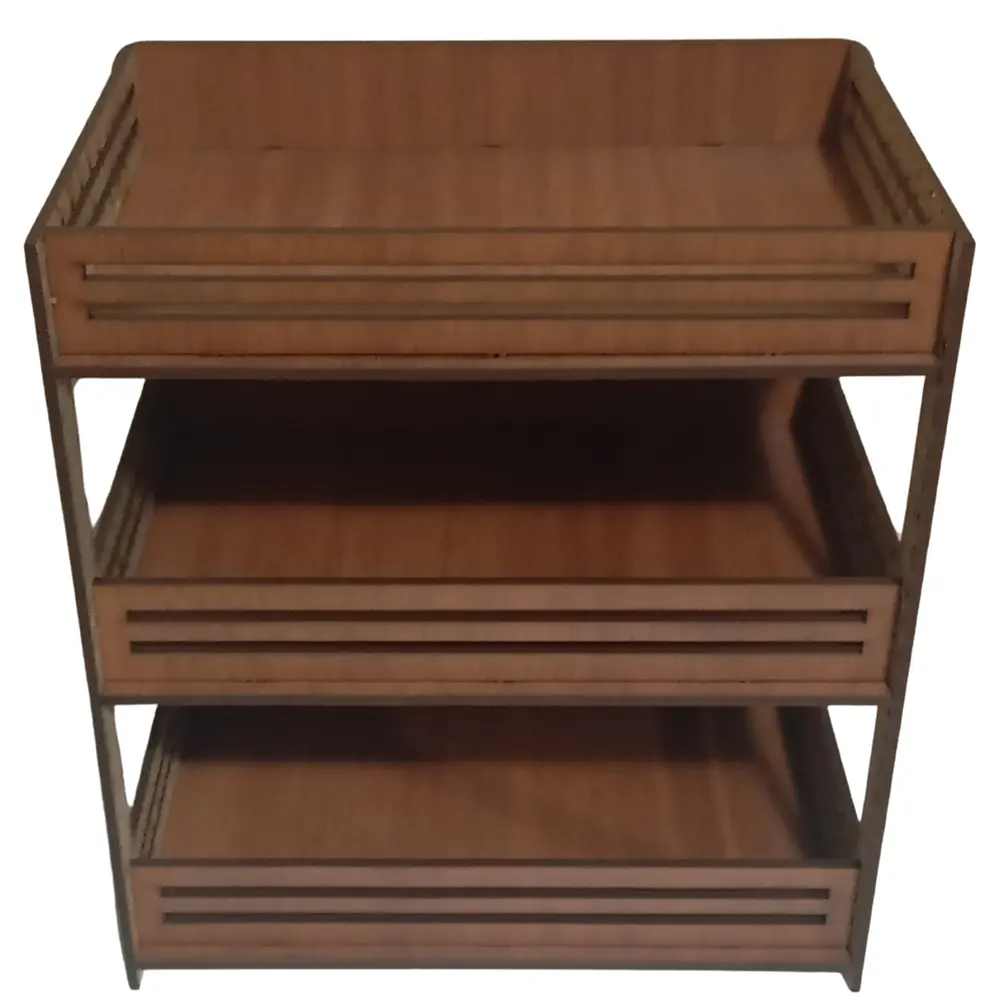 Exhibidor Rectangular 3 Niveles de Madera - Ideal Emprendedor