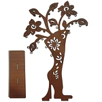 Porta Aros Artesanal de Madera - Bota con Flores