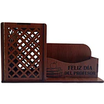 Porta Lapices Canasta Organizador Madera - Día Del Profesor