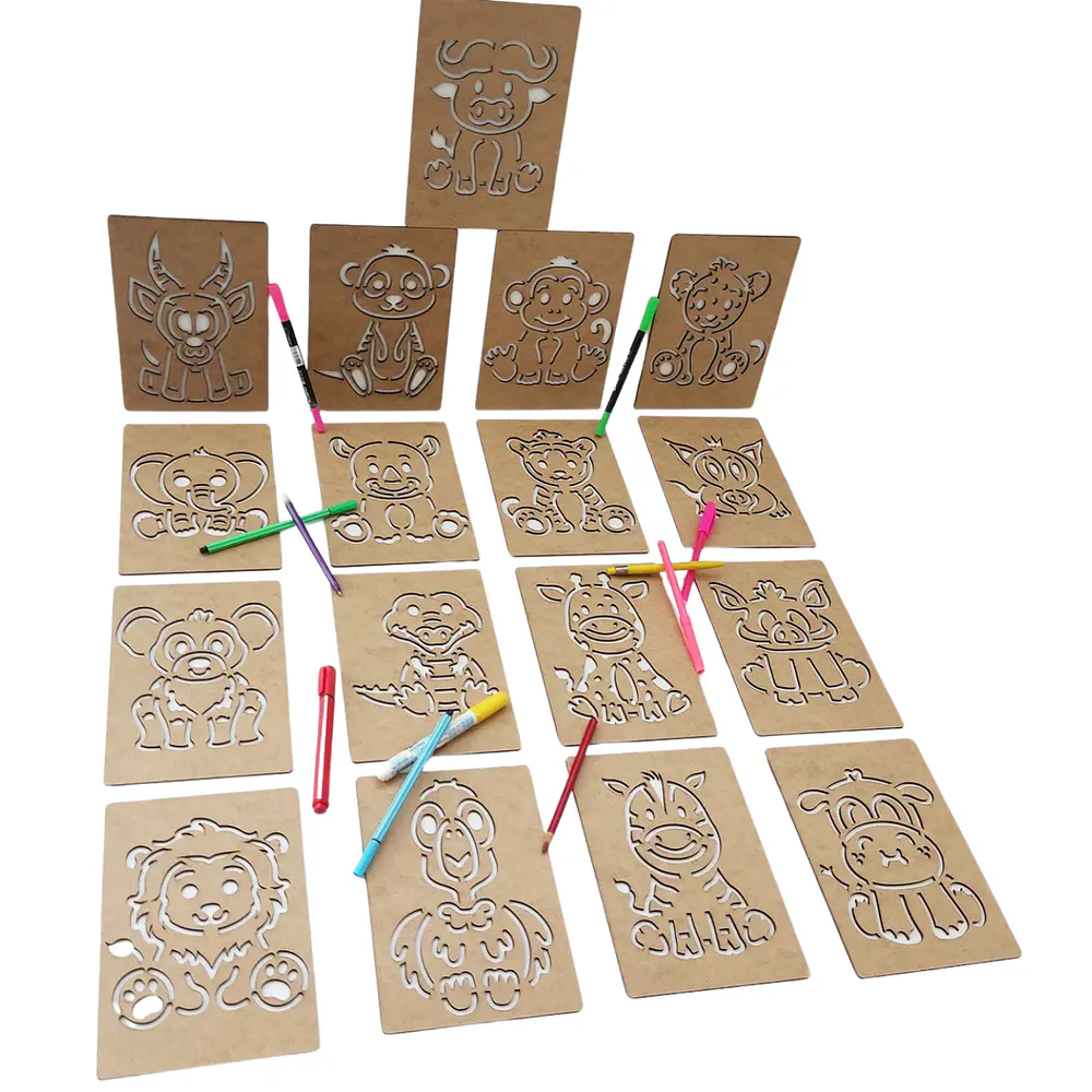 Grafomotricidad Montessori Stencil - Animales Africanos