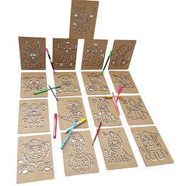 Grafomotricidad Montessori Stencil - Animales Africanos