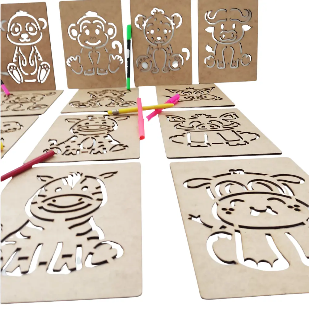 Grafomotricidad Montessori Stencil - Animales Africanos
