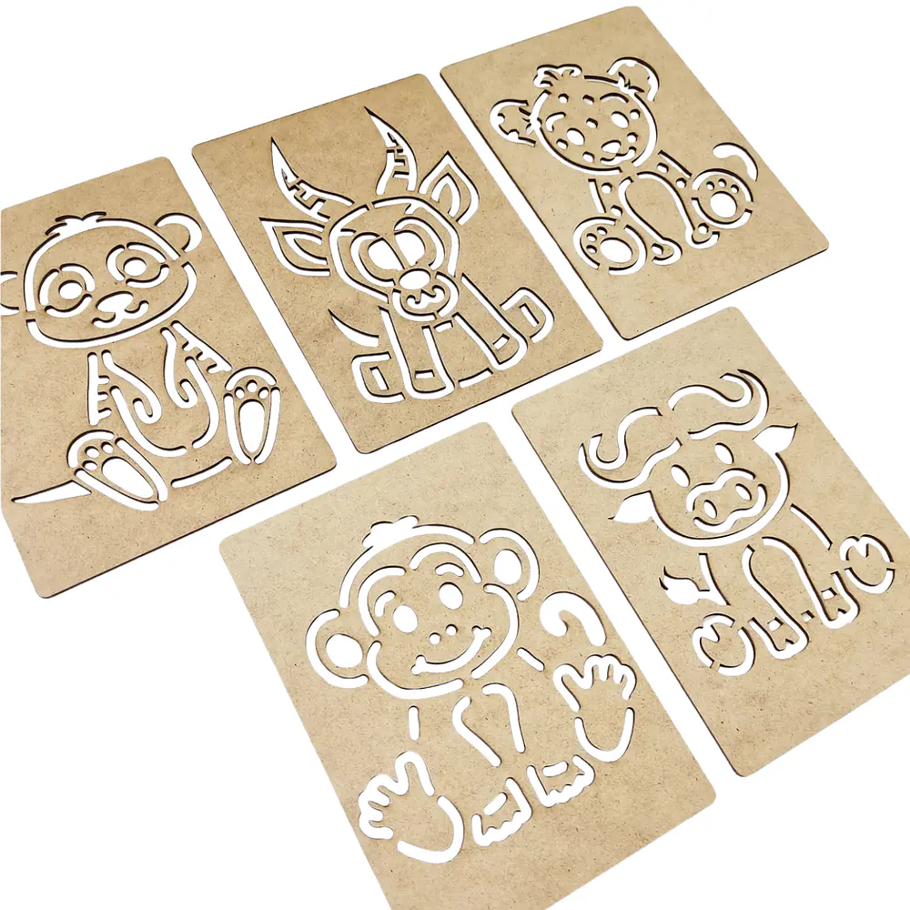 Grafomotricidad Montessori Stencil - Animales Africanos