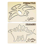 Dinosaurios - Grafo Motricidad Montessori Stencil Madera