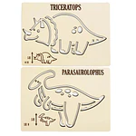 Dinosaurios - Grafo Motricidad Montessori Stencil Madera