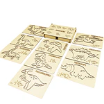 Dinosaurios - Grafo Motricidad Montessori Stencil Madera