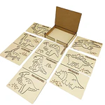 Dinosaurios - Grafo Motricidad Montessori Stencil Madera
