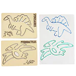 Dinosaurios - Grafo Motricidad Montessori Stencil Madera