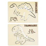 Dinosaurios - Grafo Motricidad Montessori Stencil Madera