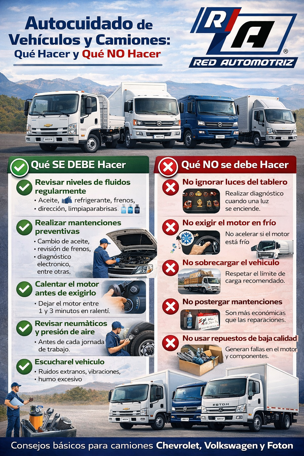 Autocuidado de Vehículos y Camiones: Qué Hacer y Qué No Hacer para Mantener tu Motor en Óptimas Condiciones