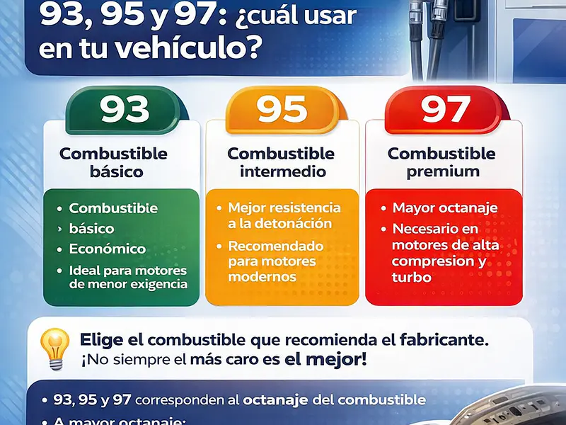 Diferencia entre combustible 93, 95 y 97: ¿cuál usar en tu vehículo?