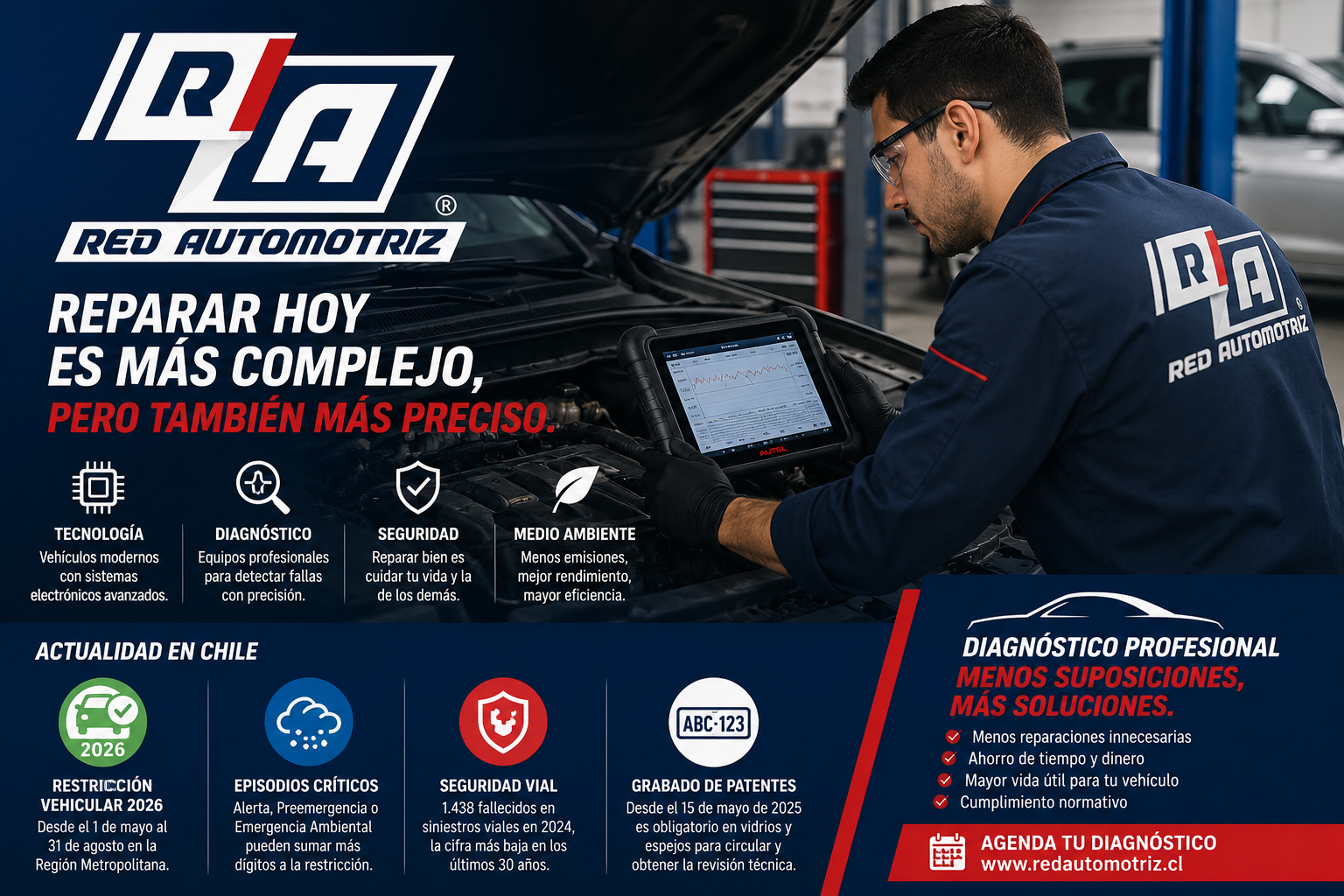 Reparar un vehículo hoy es más complejo que antes: tecnología, diagnóstico y seguridad en Chile